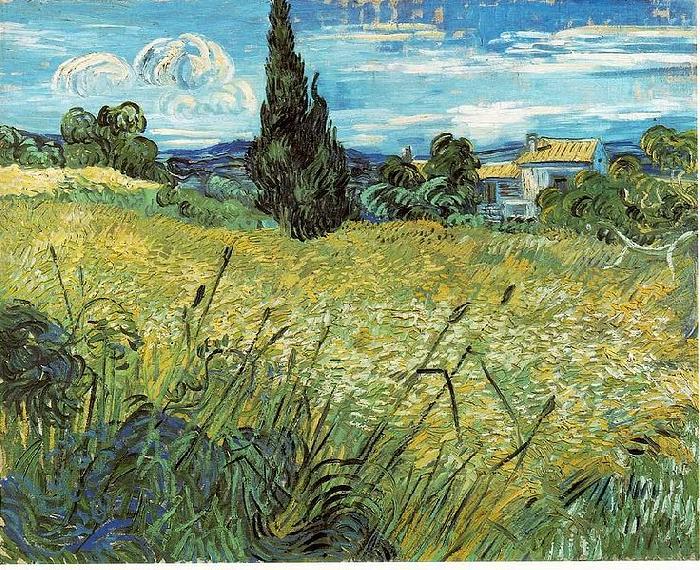 Vincent Van Gogh Green Wheat Field with Cypress